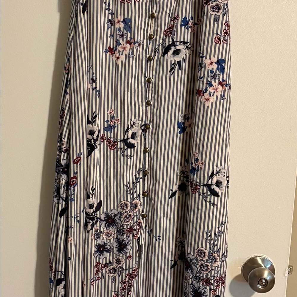 Maurices Navy and White Floral Maxi Dress